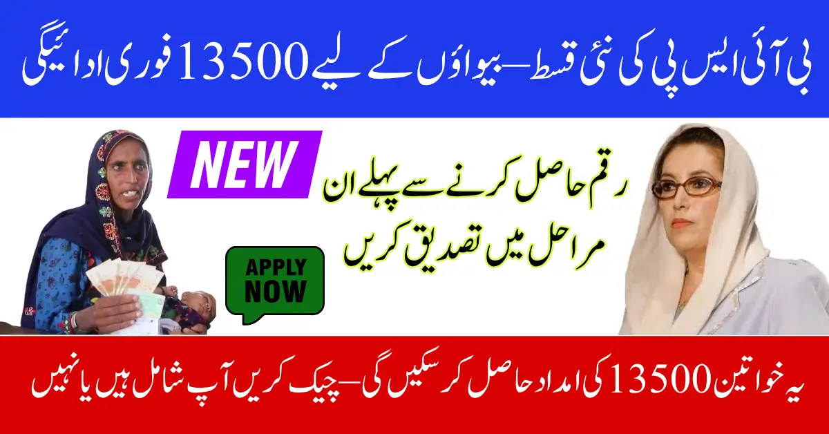 BISP Support Program for Widows and Divorced Women – How to Apply Today