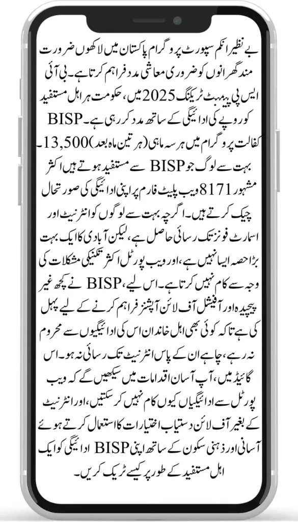 Benazir 8171 Payment Tracking 2025 How to Check Your Status Without Internet Access