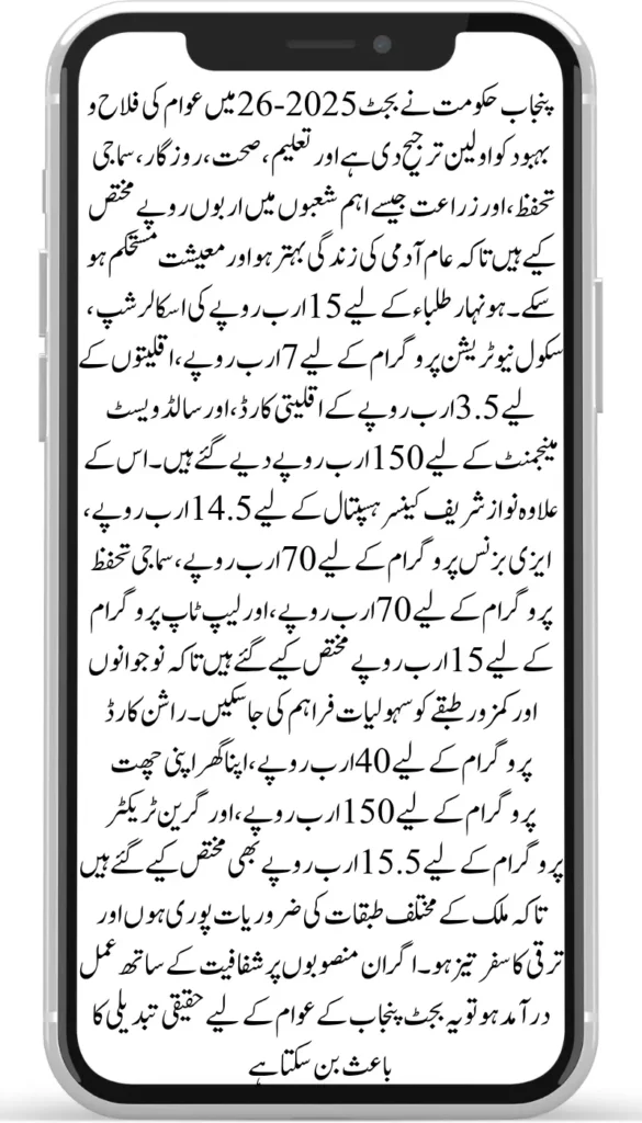 Punjab Budget Unveils Major Relief – Rs.15 Billion Allocated for Honhaar Scholarships